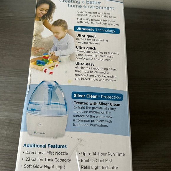 PureGuardian - Ultrasonic Cool Mist Humidifier - Blue/White - Picture 2 of 3
